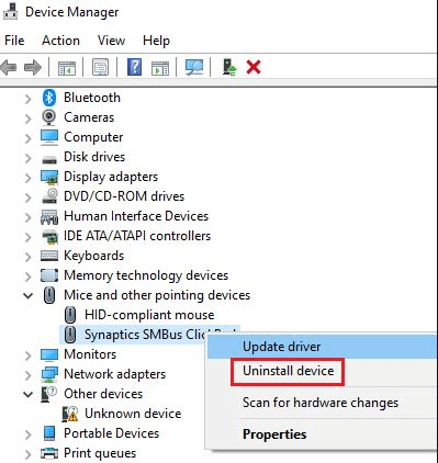 Uninstall Synaptics Touchpad Driver Uninstall Synaptics Touchpad Driver