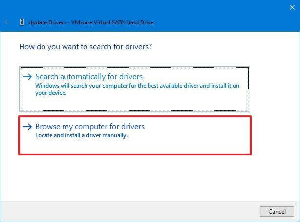 Browse my computer for drivers Browse my computer for drivers