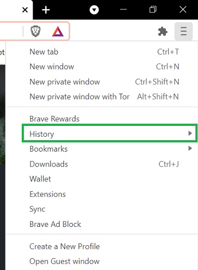 Browser History Option browser history option
