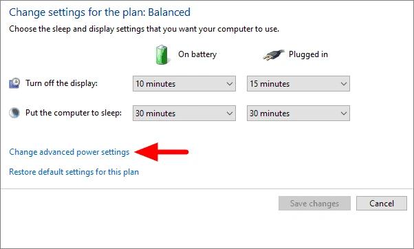 Click On Change Advanced Power Settings Click On Change Advanced Power Settings