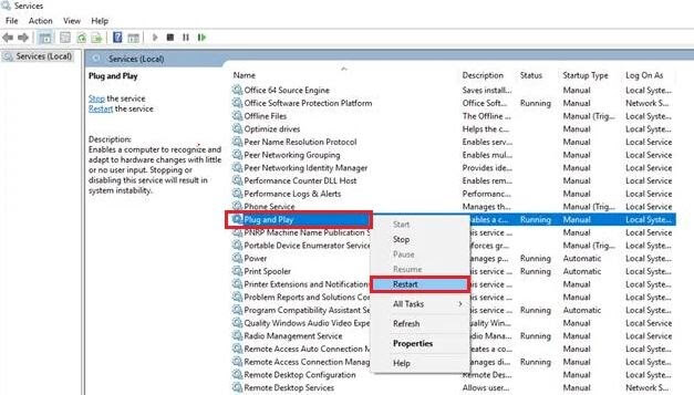 Choose Restart Option From List Choose Restart Option From List