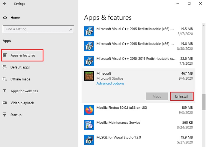 Click on Apps and Features Click on Apps and Features