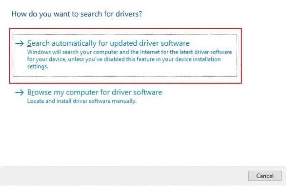 Click On Search Automatically For Updated Driver Software Click On Search Automatically For Updated Driver Software