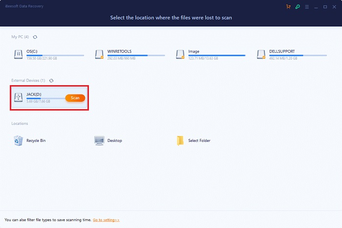 click on the Scan button click on the Scan button