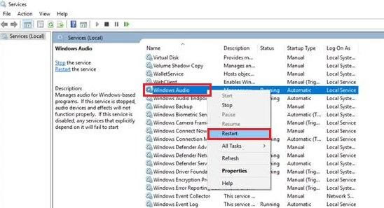 Click Right On It and Choose Restart Option Click Right On It and Choose Restart Option