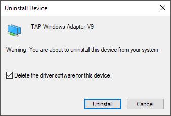 Select The Delete the Software for This Device select the ‘Delete the software for this device