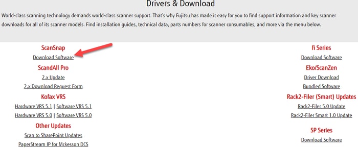 Download ScanSnap Software Download ScanSnap Software