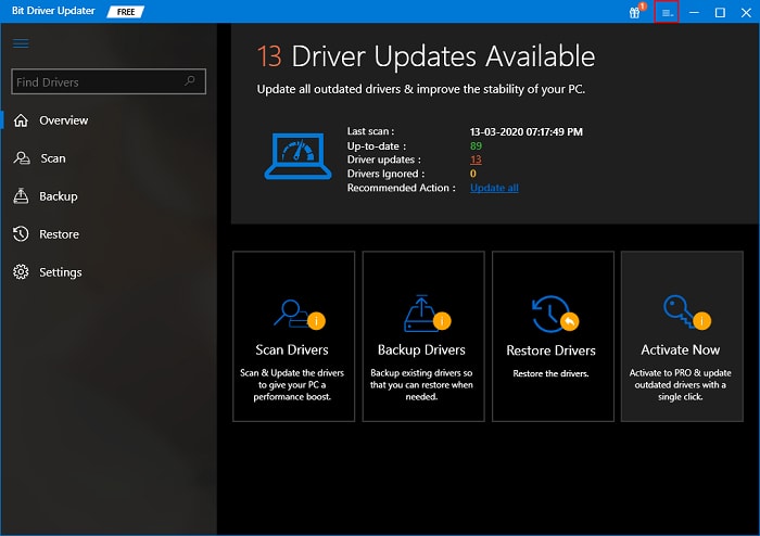 Scan Bit Driver Updater Application Scan Bit Driver Updater Application