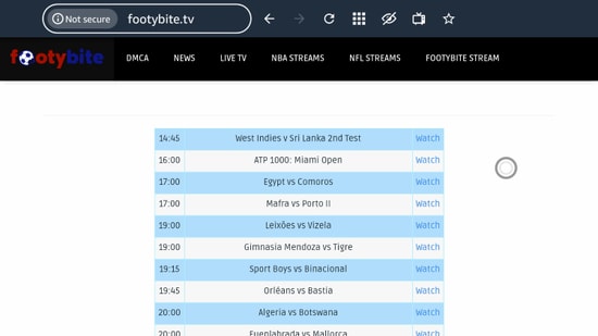 FootyBite - Football Streaming Site