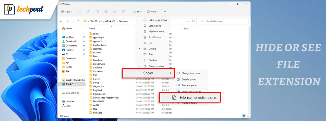 How to Hide or See File Extension in Windows 11 How to Hide or See File Extension in Windows 11
