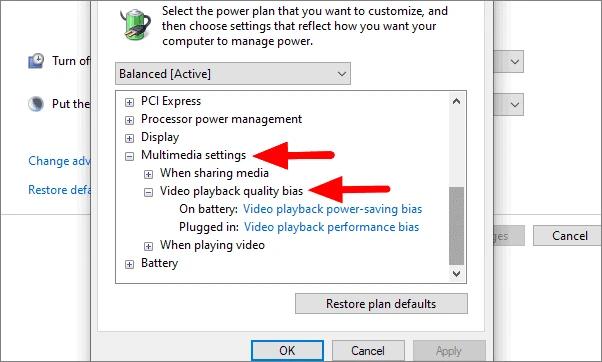 Multimedia Settings Multimedia settings