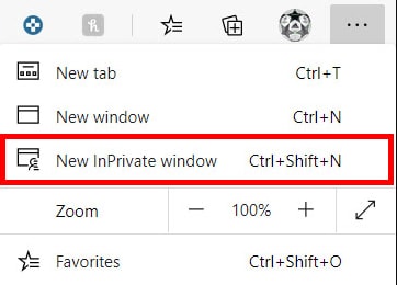 New Incognito Window in Browser