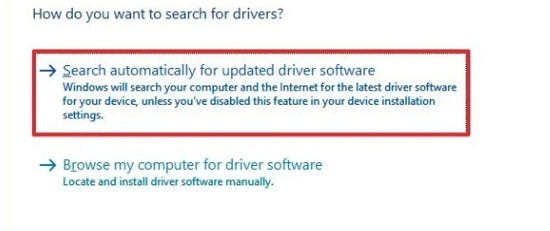 Search automatically for updated driver software Search automatically for updated driver software