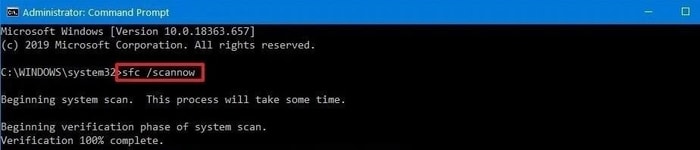 Type sfc /scannow in Command Prompt Type sfc /scannow in Command Prompt