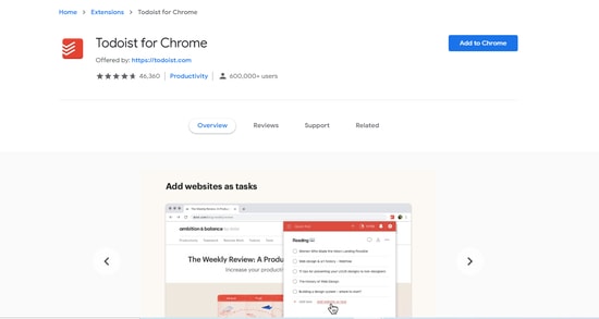 Todoist Todoist Chrome Extension