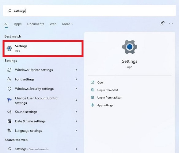 Type Settings Type Settings