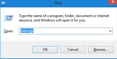 Type taskmgr in Run Utility Box Type taskmgr in Run Utility Box