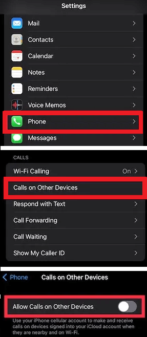 Allow Calls on Other Devices Allow Calls on Other Devices