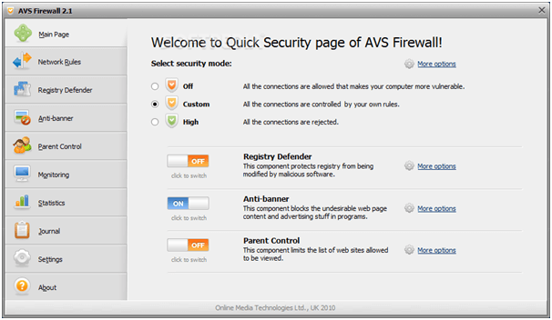 AVS Firewall - Best Free Firewall Software For Windows