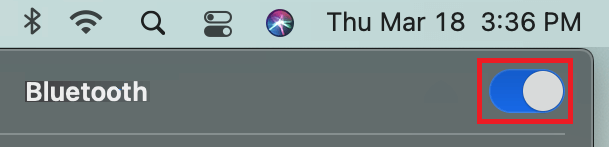 Bluetooth button on the top of the window and toggle it off Bluetooth button on the top of the window and toggle it off