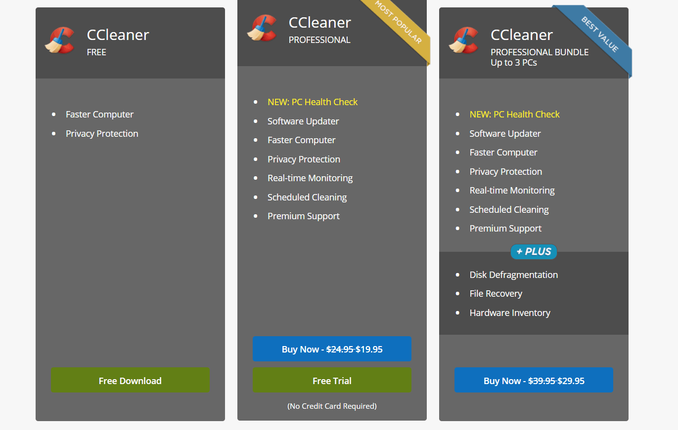 CCleaner Pricing Plans ccleaner 2021 plans