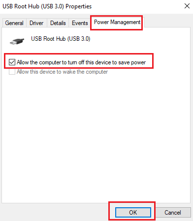 Check Allow the Computer to Turn Off This Device to Save Power Option check allow the computer to turn off this device to save power option