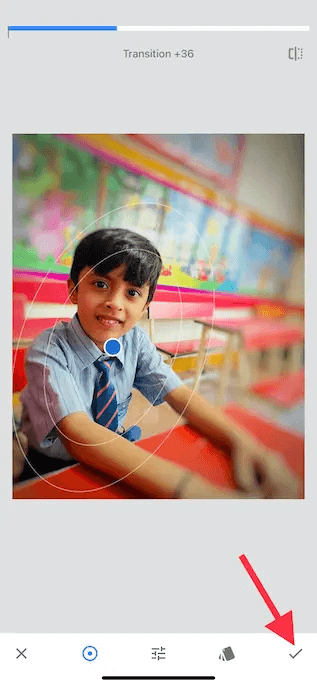 Click ok or check mark to do the blur Click ok or check mark to do the blur