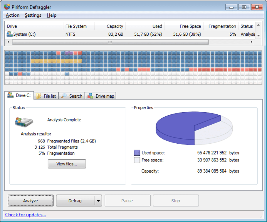 Defraggler Defraggler - Disk Defragmenter Software
