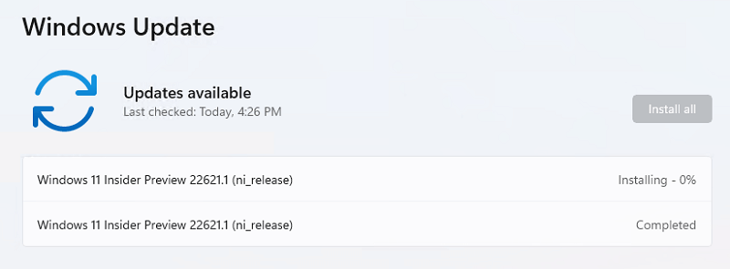 Download and Install All updates Download and Install All updates