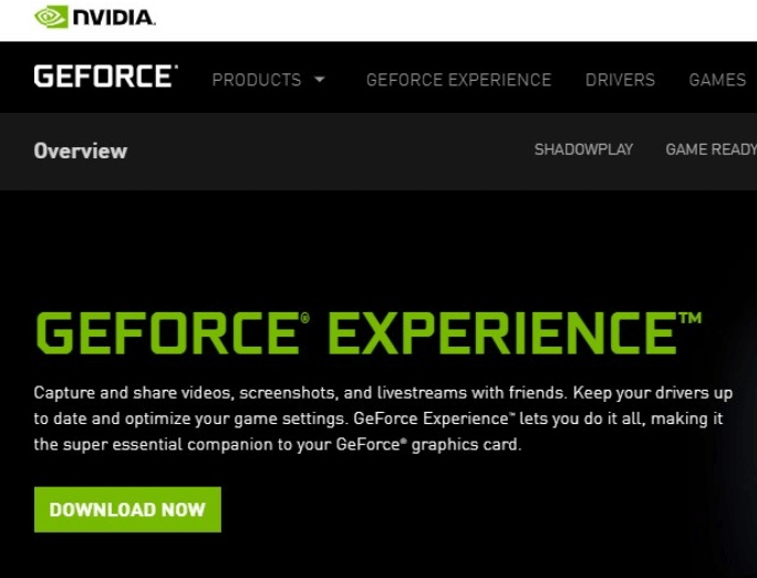 Download GeForce Experience From Official Website Download GeForce Experience From Official Website