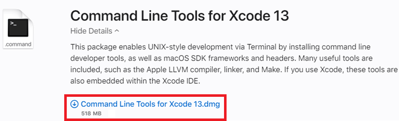 Download XCode Command Line Tools Download XCode Command Line Tools