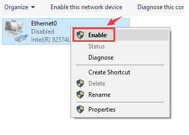 Enable network adapter Enable network adapter
