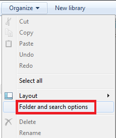 folder and search optiona folder and search optiona