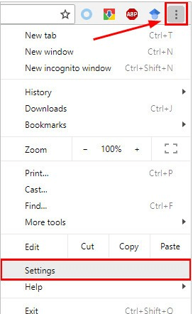 Go to Chrome Setting Go to Chrome Setting