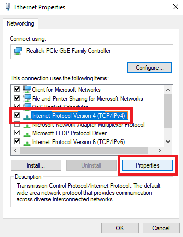 Internet Protocol Version 4 (TCP-IPv4) Internet Protocol Version 4 (TCP-IPv4)