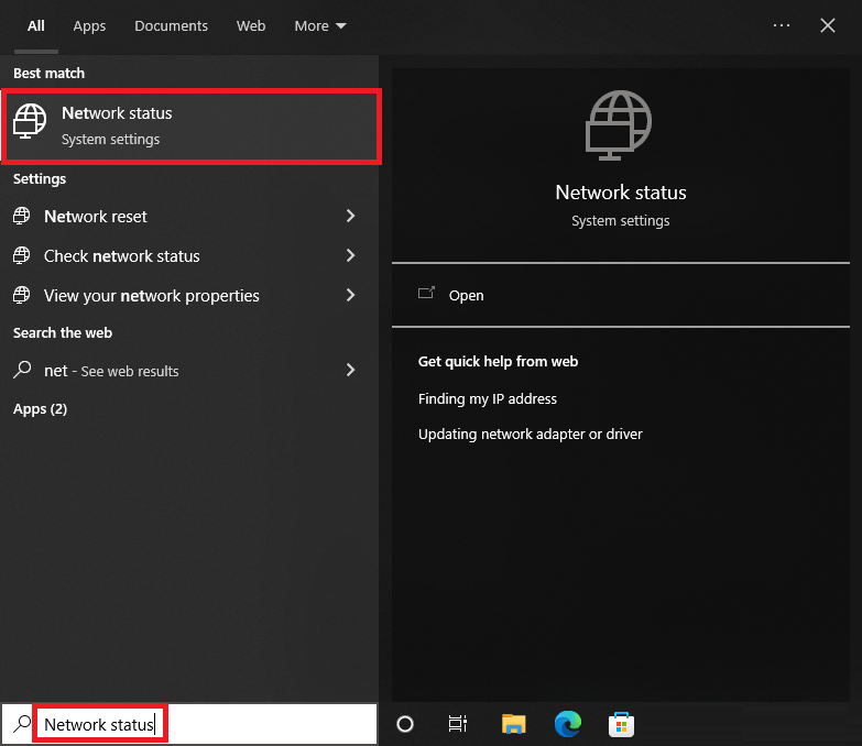 Network Status Network Status