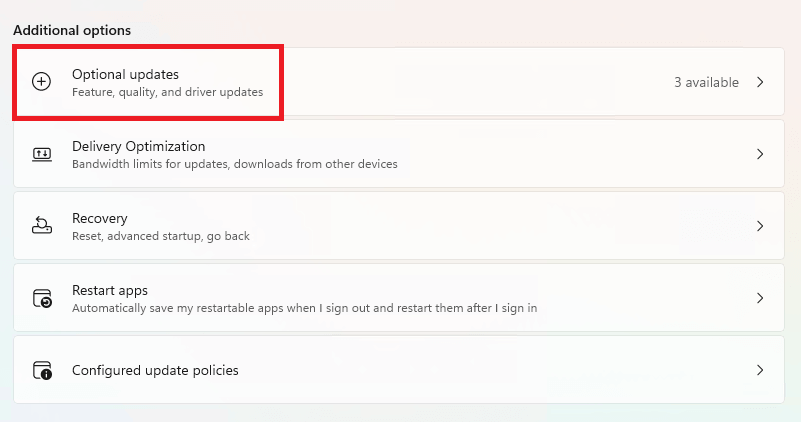 Optional Updates Optional Updates