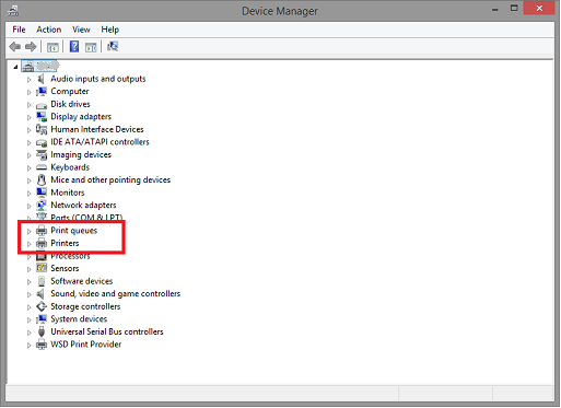 Find Printer or Print Queues in Device Manager Find Printer or Print Queues in Device Manager