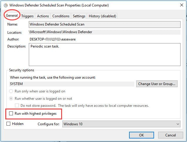 Run with Highest Privileges Run with Highest Privileges