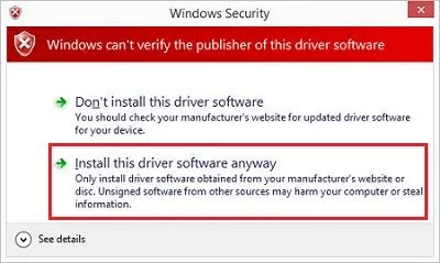 says Install this driver software says Install this driver software