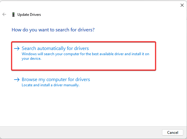 Search automatically for drivers in windows 11 Search automatically for drivers in windows 11
