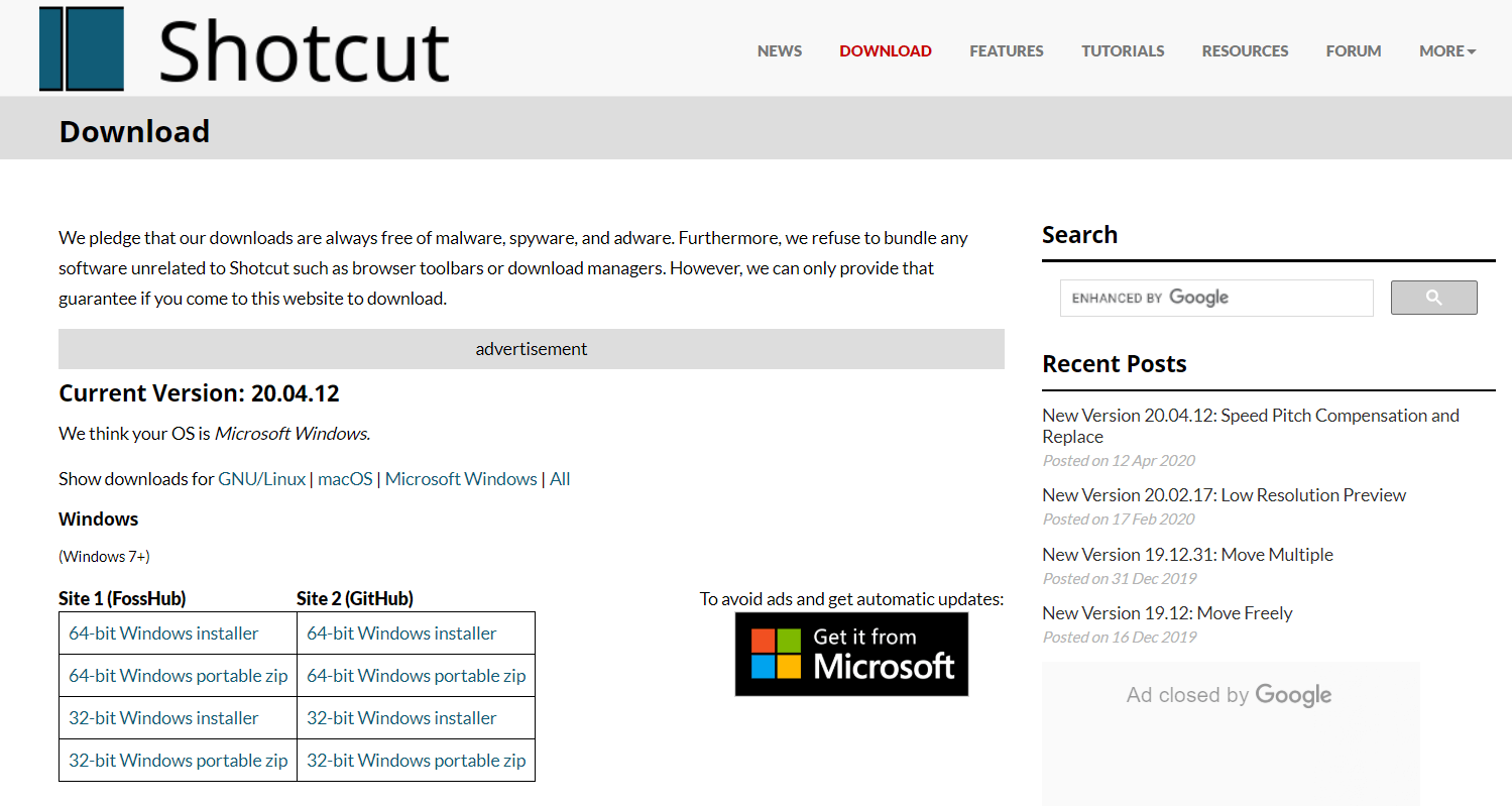 ShotCut ShotCut - Video Editing Software in Windows