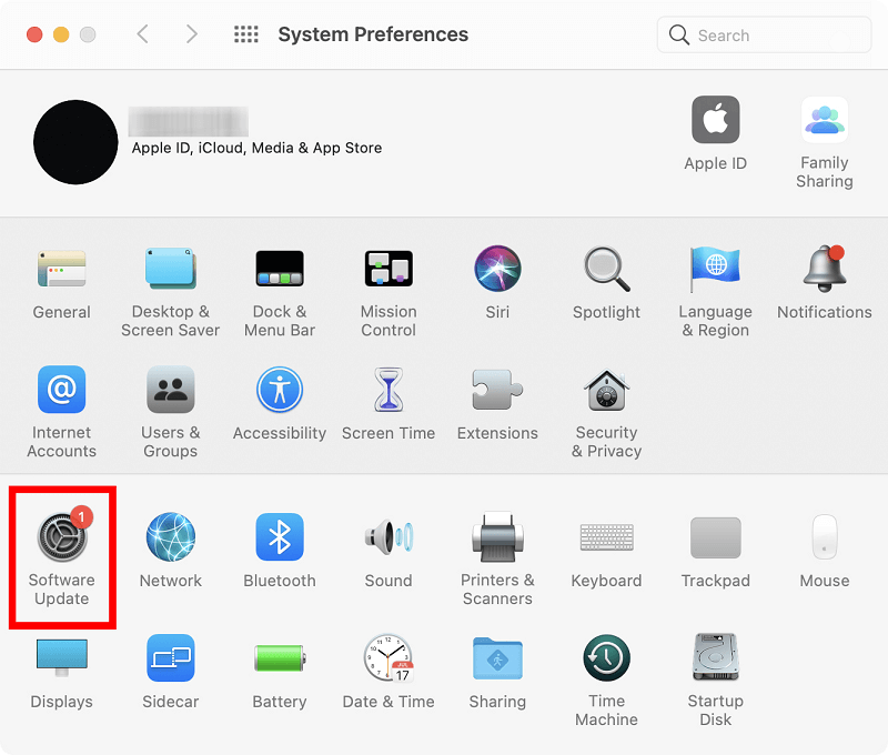 System Preferences and select the Software Update System Preferences and select the Software Update