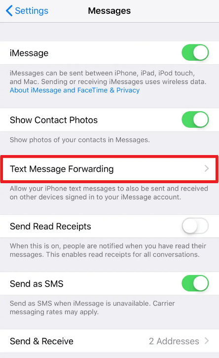 Text Message Forwarding Text Message Forwarding