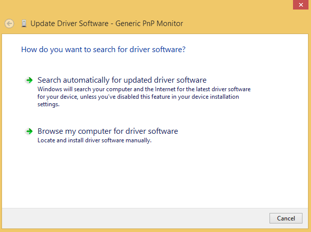 update Driver Software - Generic PnP Monitor update Driver Software - Generic PnP Monitor
