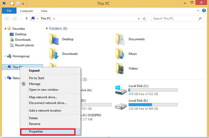 Windows Properties Windows properties
