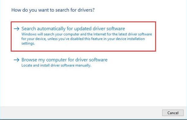 Search Automatically for the Updated Driver Software Search Automatically for the Updated Driver Software