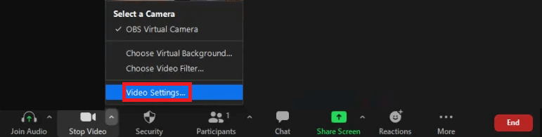 Zoom - Video Settings Zoom - Video Settings